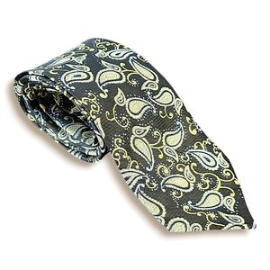 Y2K Kai Long Gold & Brown Paisley Silk Tie